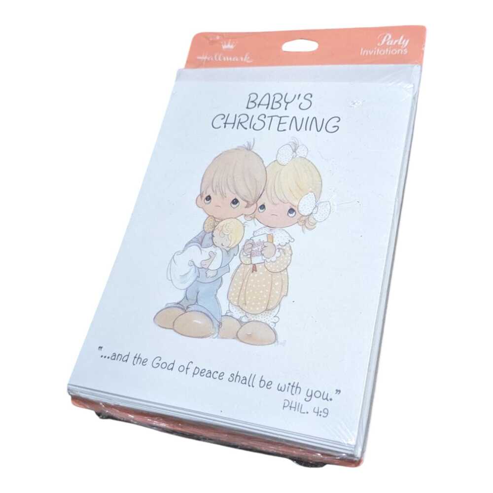 Vintage 1994 Hallmark Precious Moments Baby's Christening Invitations‎ Pack of 8